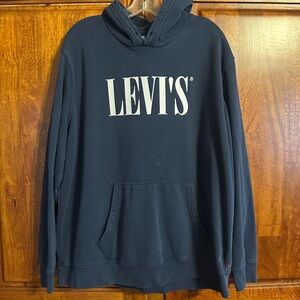 Vintage Levi's Men's Dark Blue Hoodie